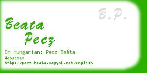 beata pecz business card